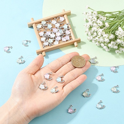 15Pcs 5 Colors Alloy Pendants FIND-YW0017-89-1