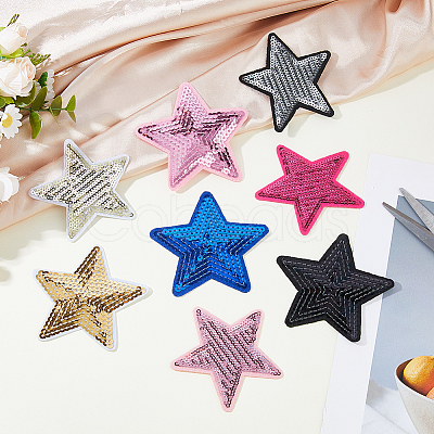 32Pcs 8 Colors Computerized Embroidery Cloth Self Adhesive Patches PATC-HS0001-07-1