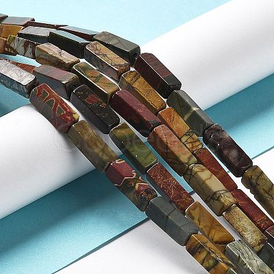 Natural Polychrome Jasper/Picasso Stone/Picasso Jasper Beads Strands G-L585-A01-01-1