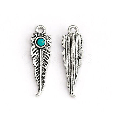 Synthetic Turquoise Alloy Pendants FIND-TAC0014-99D-1