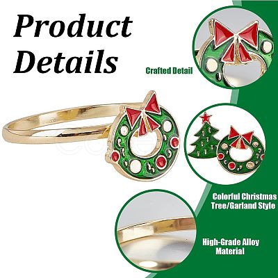 6Pcs 2 Style inc Alloy Napkin Rings AJEW-GF0007-17-1
