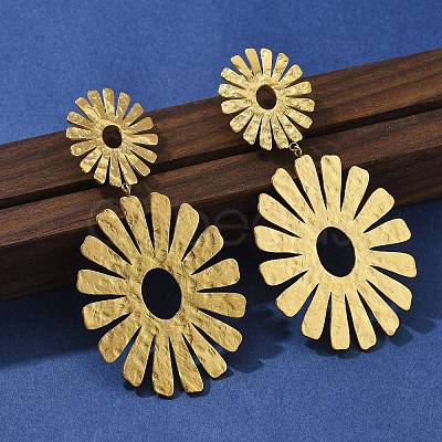 304 Stainless Steel Dangle Stud Earrings for Women EJEW-K268-12A-G-1