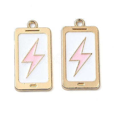 Rack Plating Alloy Enamel Pendants PALLOY-F308-09G-03-1