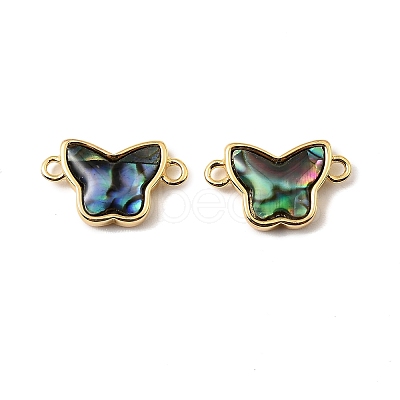 Natural Paua Shell Butterfly Connector Charms KK-G538-39G-1