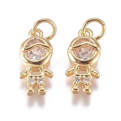 Brass Micro Pave Cubic Zirconia Pendants ZIRC-G168-51G-01-1