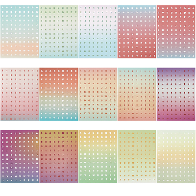 5 Sets 5 Styles Gradient Color PVC Alphabet Number Stickers DIY-GF0008-71-1