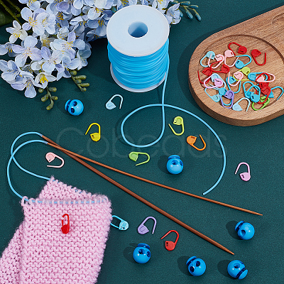30Pcs Eco-Friendly ABS Plastic Knitting Crochet Locking Stitch Markers Holder IFIN-SC0001-96F-1