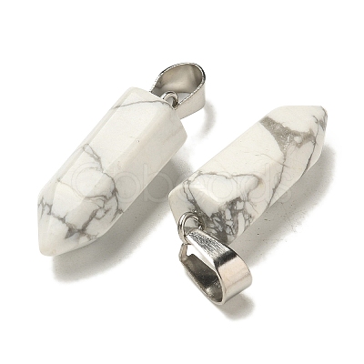 Natural Howlite Pendants G-Z067-07P-07-1