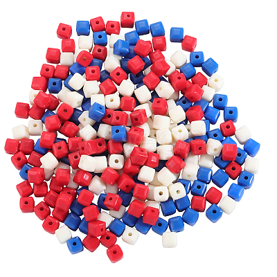 300Pcs 3 Colors Opaque Acrylic Beads MACR-SC0002-01-1