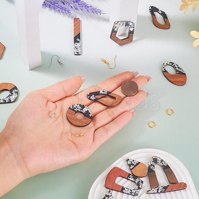 DIY Two Tone Dangle Earring Making Kit DIY-TA0009-01C-1