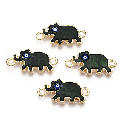 Alloy Enamel Elephant Connector Charms ENAM-A139-07G-08-1