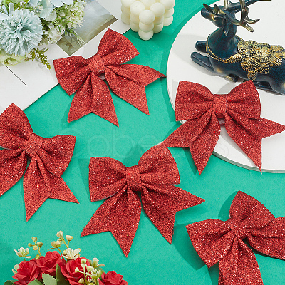 10Pcs Glitter Foam Bowknot Ornament Accessories FIND-GF0008-55A-1