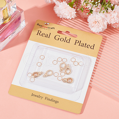 Beebeecraft 6Pcs Brass Spring Gate Rings DIY-BBC0001-52-1