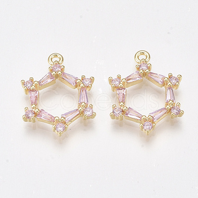 Brass Cubic Zirconia Pendants KK-T038-502A-1