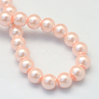 Baking Paint Pearlized Glass Pearl Round Bead Strands HY-Q003-12mm-05-1
