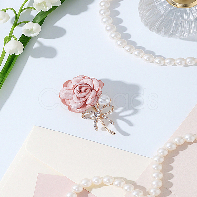 1Pc Rose Alloy Cloth Lapel Pins JEWB-LP0010-16-1