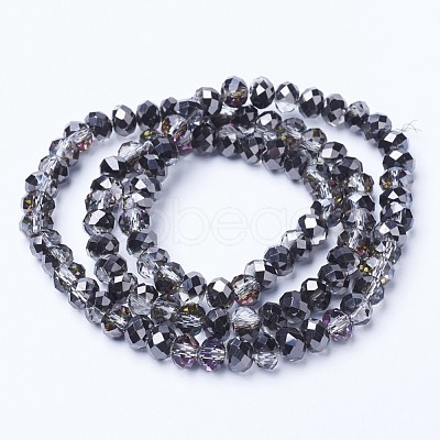 Electroplate Transparent Glass Beads Strands EGLA-A034-T4mm-Z05-1