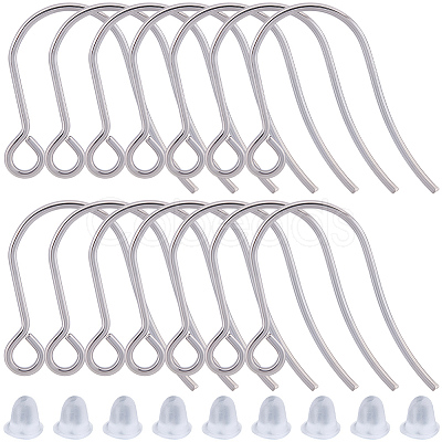 20Pcs 316 Surgical Stainless Steel Earring Hooks STAS-BBC0008-56-1