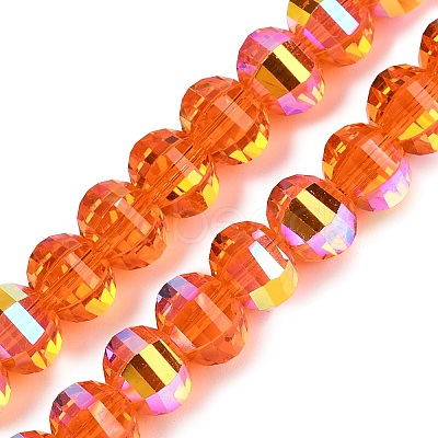 Electroplate Transparent Glass Beads Strands EGLA-B011-08A-AB10-1