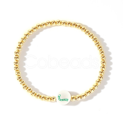 Christmas Brass Beaded Stretch Bracelets DP1194-1-1