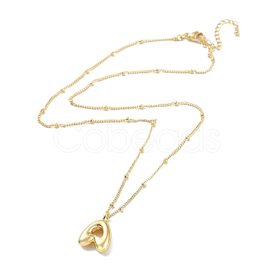 Initial Letter Brass Pendant Necklace NJEW-A015-21G-A-1