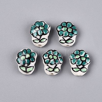 Handmade Porcelain Ceramic Beads PORC-Q005-08E-1
