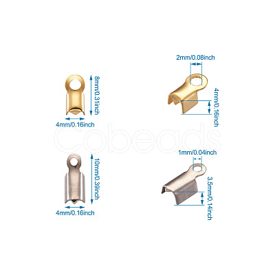 PandaHall Jewelry 304 Stainless Steel Fold Over Crimp Cord Ends STAS-PJ0001-05-1