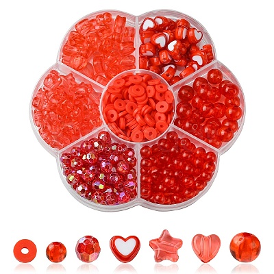 380Pcs 7 Styles Transparent Acrylic Beads MACR-YW0003-06A-1