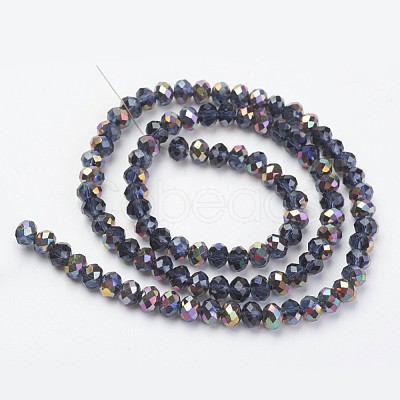 Electroplate Transparent Glass Beads Strands EGLA-A034-T6mm-R07-1