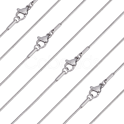 10Pcs 0.9MM 304 Stainless Steel Square Snake Chain Necklaces NJEW-BBC0001-50-1