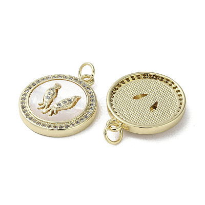 Brass Micro Pave Cubic Zirconia Pendants KK-G485-17C-G-1