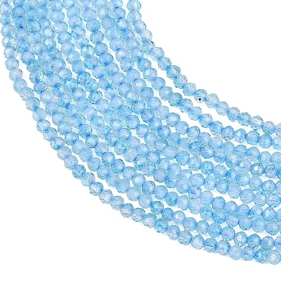 Natural Blue Topaz Beads Strands G-B175-D21-2mm-1