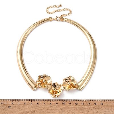 Iron Flower Link Choker Necklaces for Women LS-NJEW-U046-02G-1