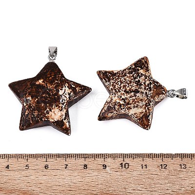 Natural Tree Bark Agate Pendants G-Q606-09-1