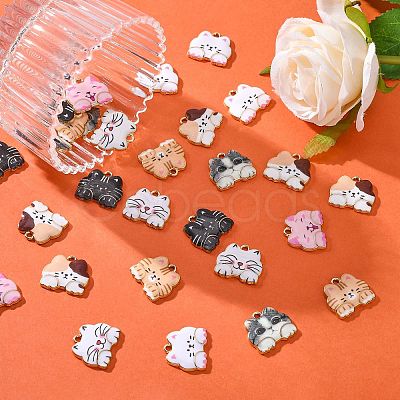 35Pcs 7 Colors Alloy Enamel Pendants ENAM-CJ0002-67-1