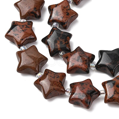 Natural Mahogany Obsidian Beads Strands G-K359-E03-1