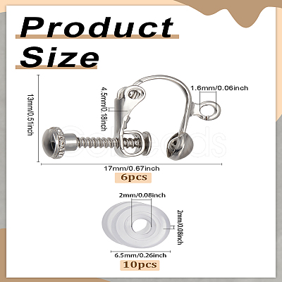 Brass Clip-on Earring Findings KK-LP0002-11P-1