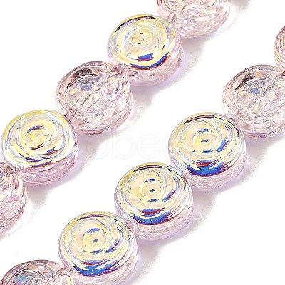 Electroplate Baking Paint Transparent Glass Beads Strands GL-CBA2ED2-05I-1
