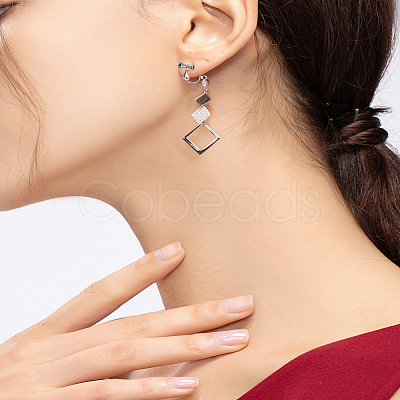Brass Clip-on Earring Findings KK-LP0002-11P-1
