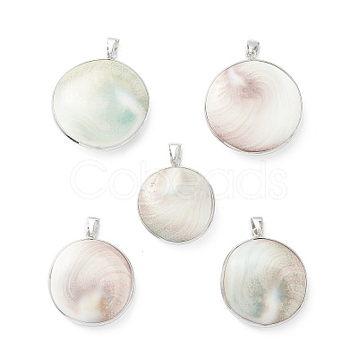 Natural Sea Shell Pendants SHEL-F005-03P-1