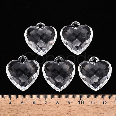 Transparent Acrylic Pendants X-TACR-T024-03B-205-1