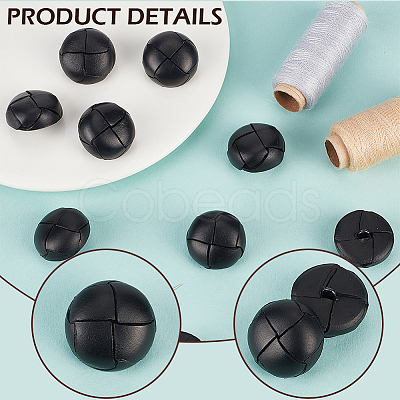 12Pcs 1-Hole Cowhide Shank Buttons BUTT-CL0001-06B-1