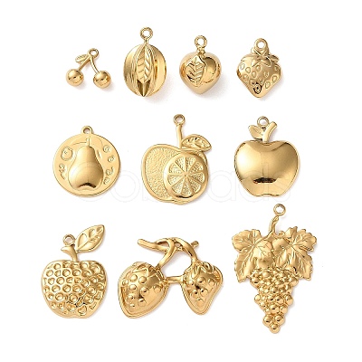 10Pcs 304 Stainless Steel Pendants STAS-P426-09G-1