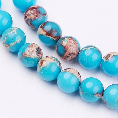 Natural Imperial Jasper Bead Strands G-P260-01-8mm-1