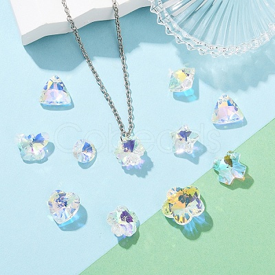 100Pcs 10 Styles Glass Charms GLAA-YW0004-66-1