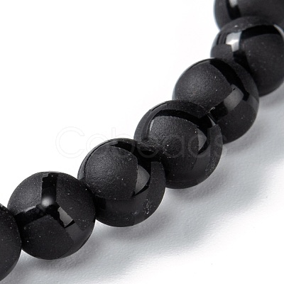 Frosted Glass Beads Stretch Bracelets BJEW-I296-08A-1