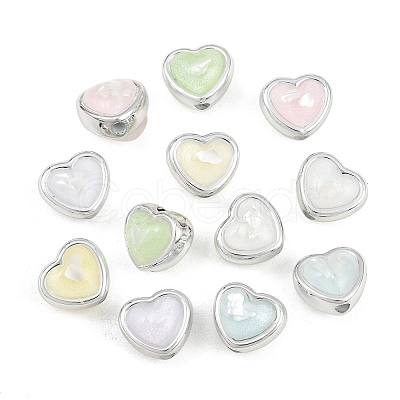 Platinum Plated Opaque Acrylic Beads AC-CBA15BB-10-1