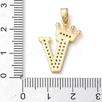 Rack Plating Brass Micro Pave Cubic Zirconia Pendants KK-D535-01V-RS-1