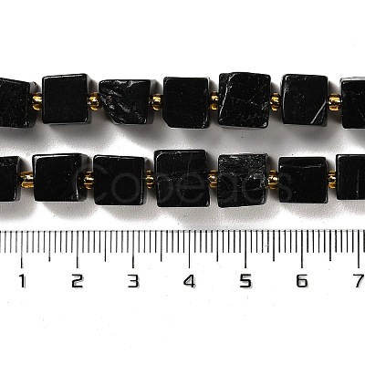 Natural Black Tourmaline Beads Strands G-G053-B08-01-1