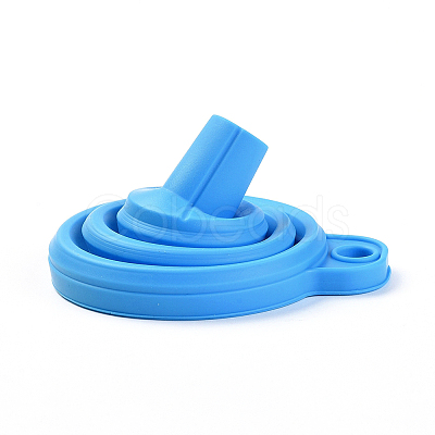 Portable Foldable Silicone Funnel Hopper AJEW-WH0104-40E-1